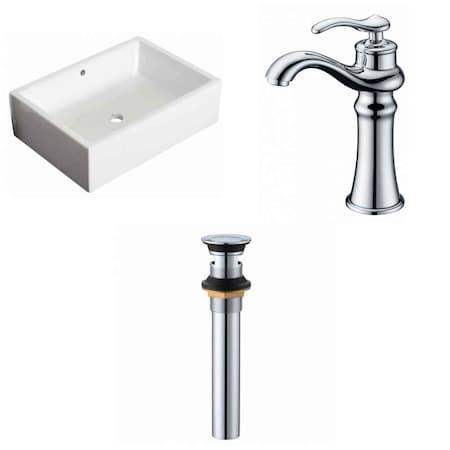 American Imaginations 20-in. W Above Counter White Vessel Set For Deck Mount Drilling AI-34042